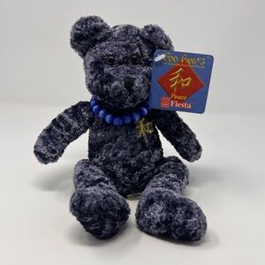 NWT Fiesta Foo Blue Peace Bear With Turquoise Power Bead Bracelet